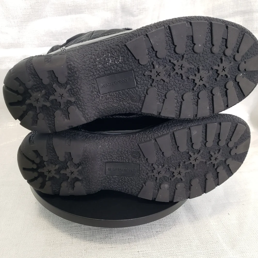 Weatherproof Women's Faux Fur Two Buckle Nylon Storm Snow Boots Size:‎ 7 Black